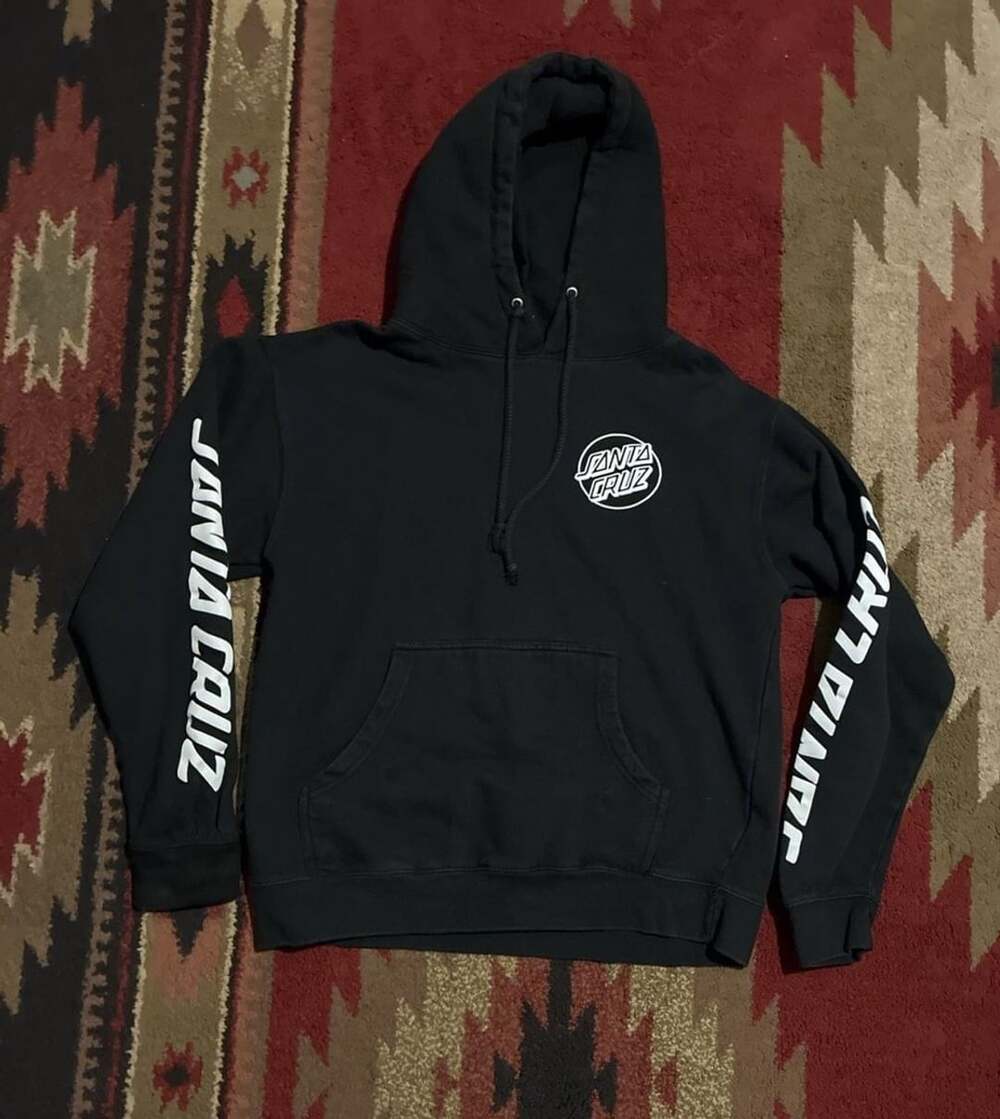 Santa Cruz Screaming Skull Hoodie Size M Black Pullover